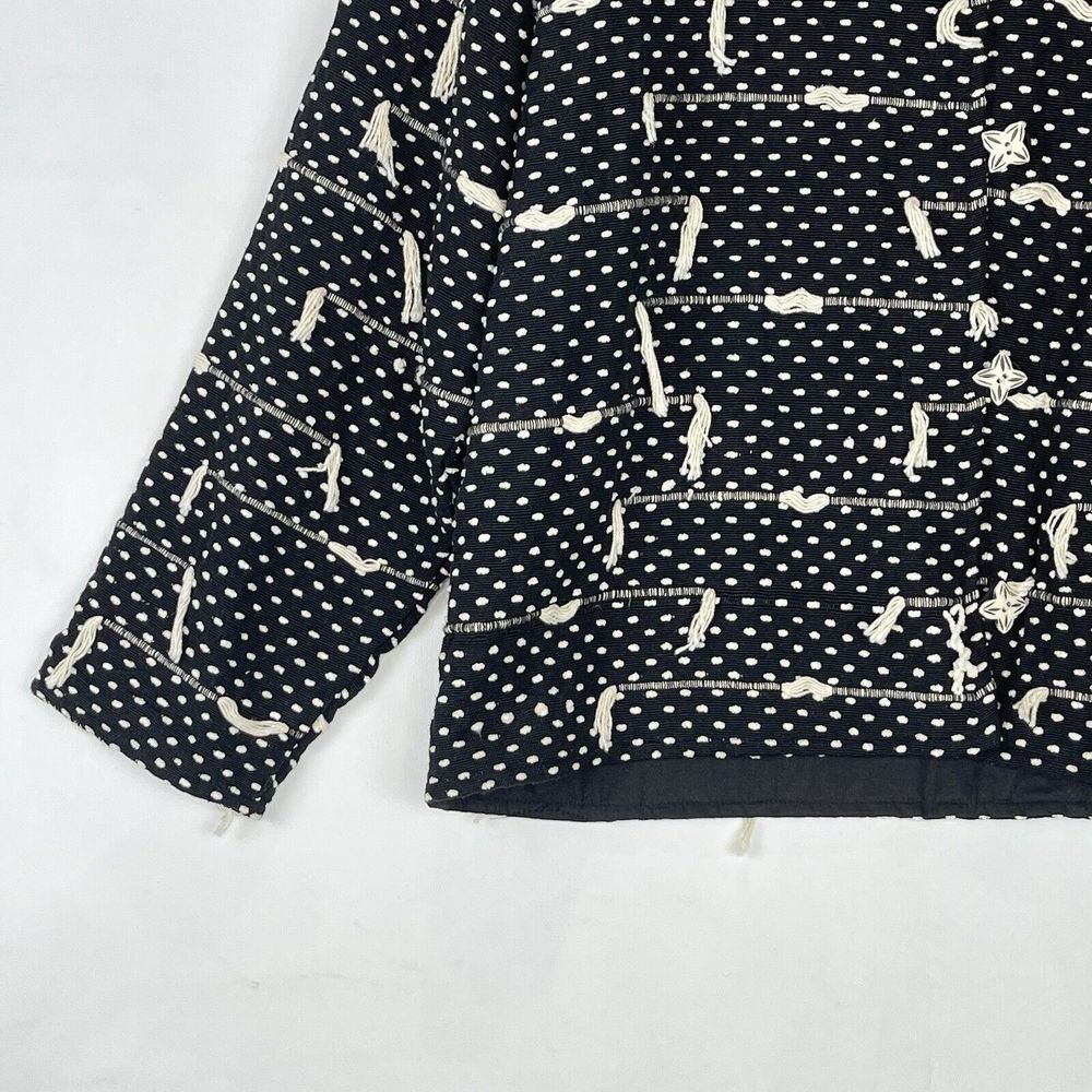 1980s VTG Women’s Jacket size L New Directions Black Textured Abstract Tassel - Picture 14 of 15